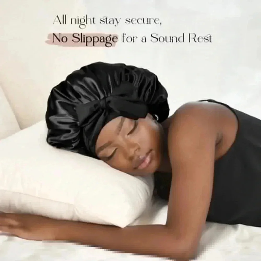 Satin Bonnet for Sleeping Hair Bonnet with Tie Band Head Wrap Bonnets - Picture 2 of 5